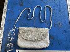 Vintage La Regale Evening Bag Beaded Ivory White Flap Snap Closure