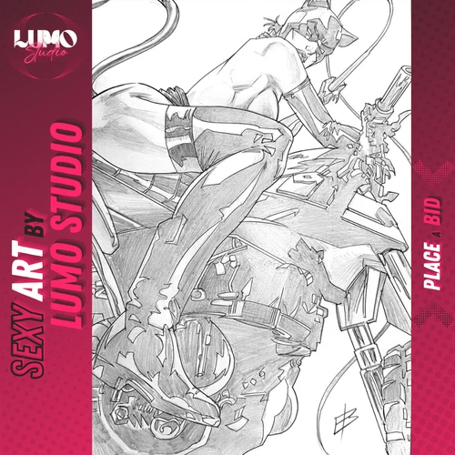 Cat Woman (09"x12") by Ed Bilas - Lumo Studio O. Comic Art