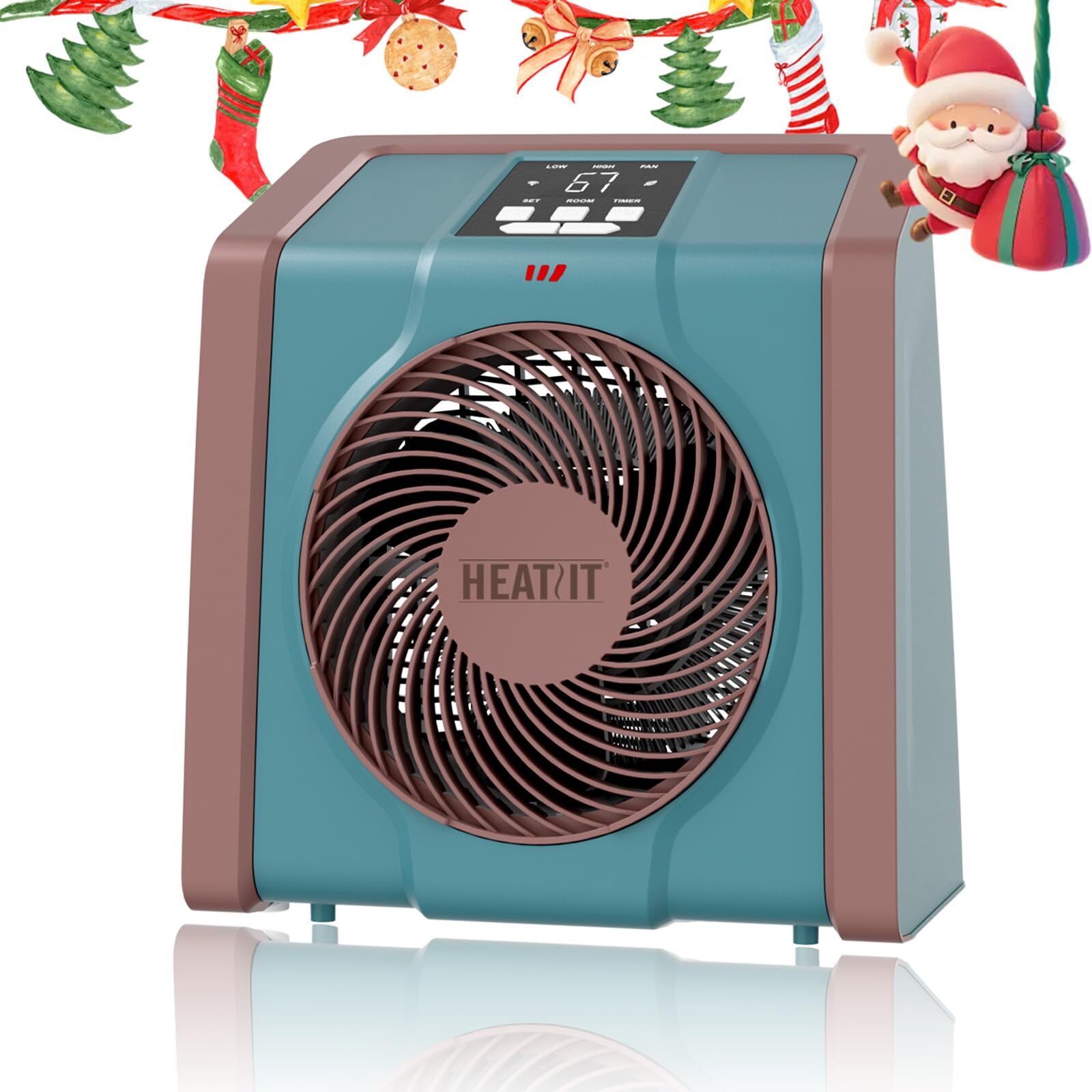 Space Heater for Indoor, Digital Display with Thermostat, 1-12H Timer, Fan Mo...-image