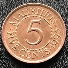 5 Cents 1993 Mauritius 🇲🇺 UNC