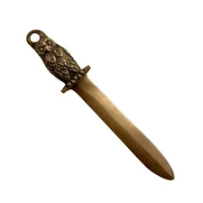 8" Owl Letter Opener, Antiqued Brass