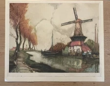 Julien Van Santen "The River In Flanders"  Heliogravure After Etching