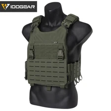 IDOGEAR Tactical Vest Airsoft Plate Carrier Laser Cut MOLLE Quick Release Gear