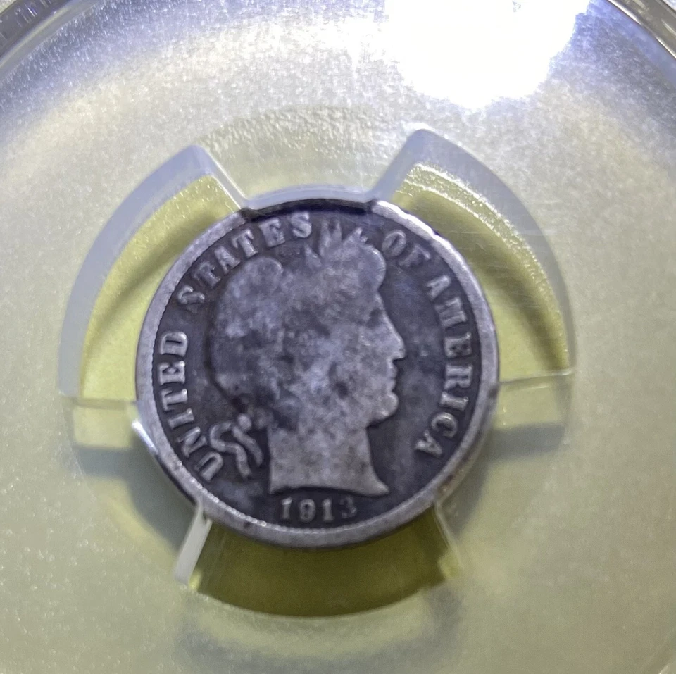 1913-S Barber Dime 10c PCGS G - Nice Graded Coin - Key date - Image 3 of 4