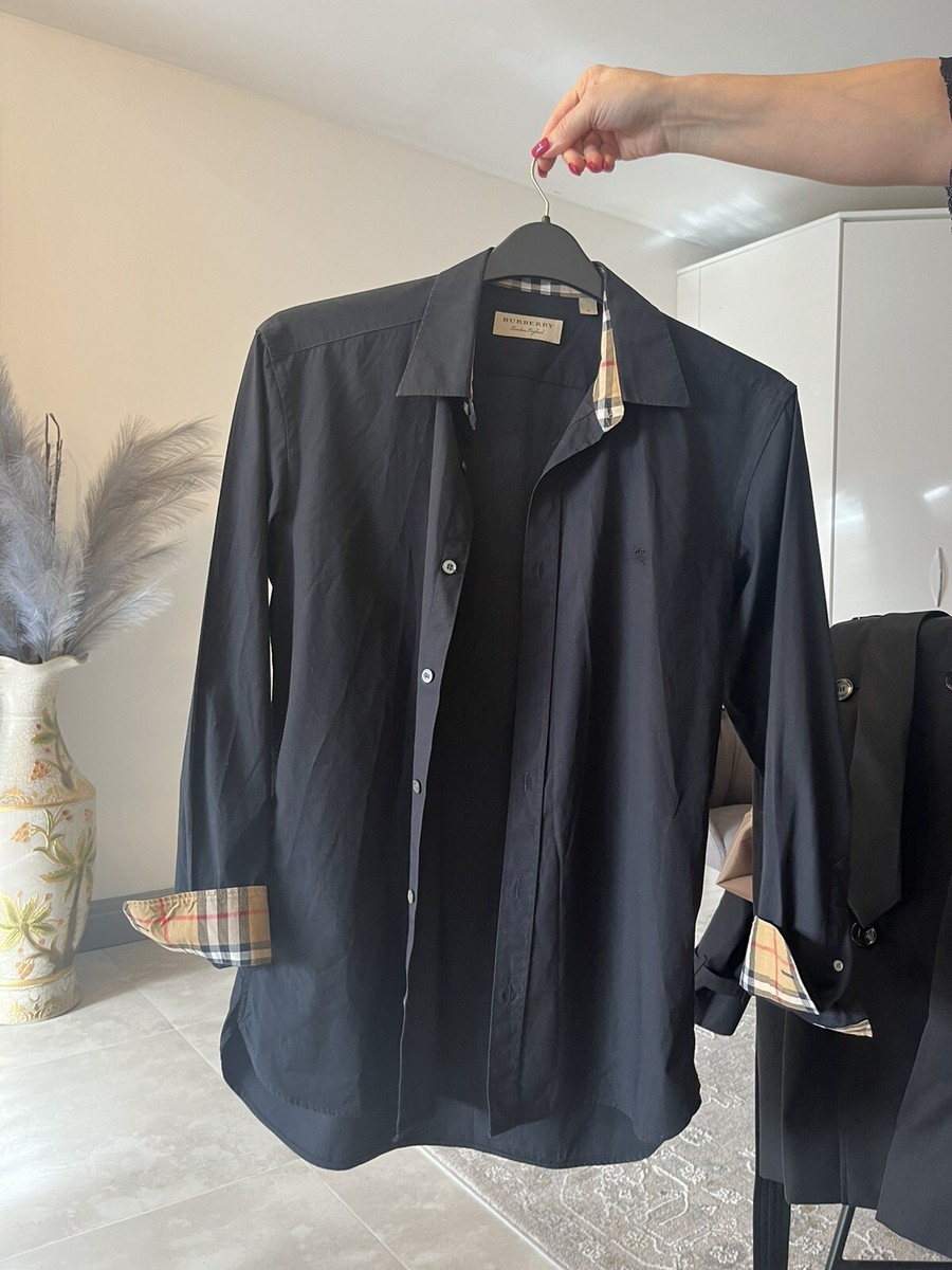 burberry black dress shirt Large Classic L 78.5cm/30.9in (size UK L) Models height Burberry Clothes Burberry Black Collared