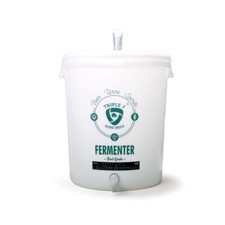 Triple J 30 Litre Pail Smooth Brew Bucket Fermenter w/ Air Lock Thermometer Tap