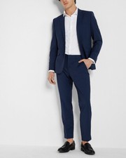 NEW EXPRESS 128 BLUE SLIM MODERN TECH SUIT PANT SZ 32/32