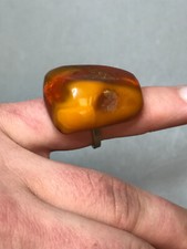 Natural OLD Antique BUTTERSCOTCH Baltic Amber Stone Ring 7,5 gr