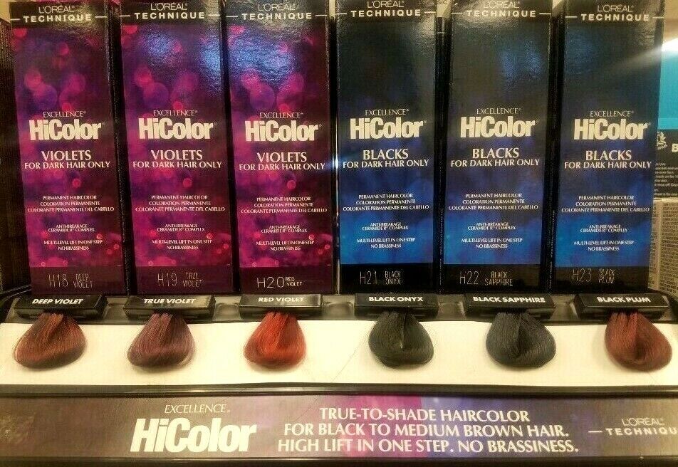 L'Oreal Excellence HiColor Violets & Blacks for Dark Hair only! | eBay