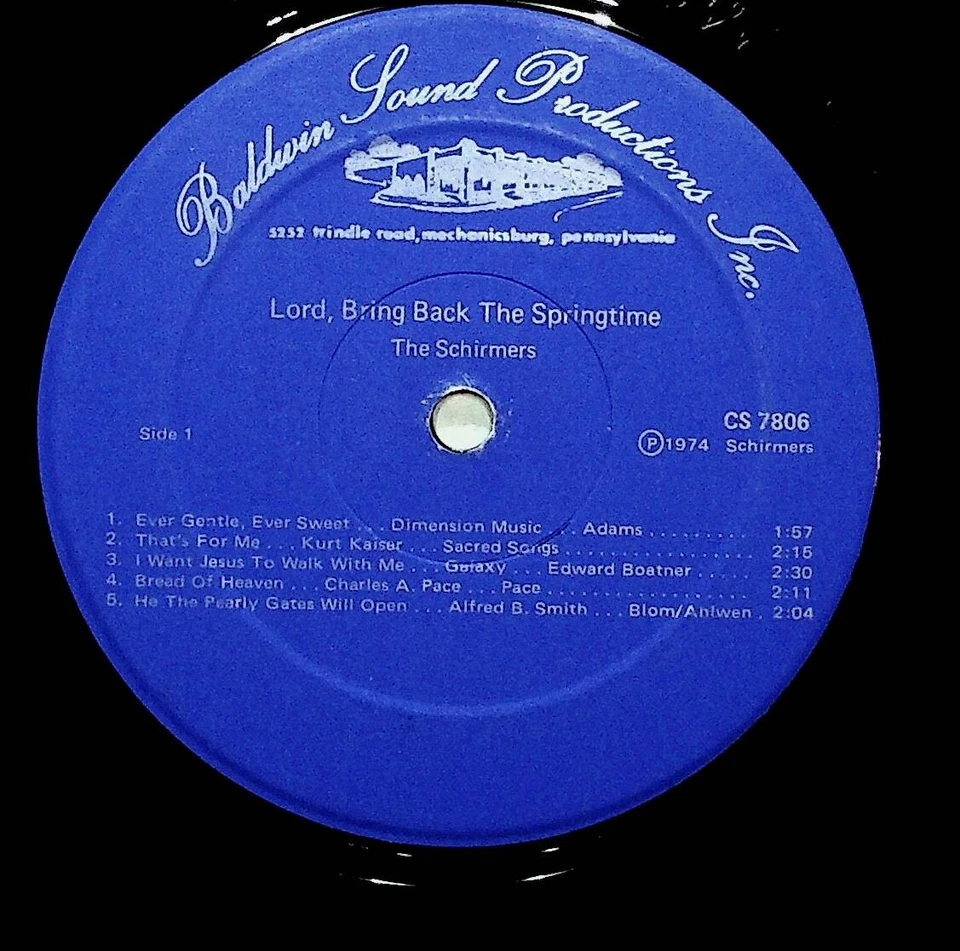 Weissport PA Schirmers Lord Bring Back The Springtime Gospel Vinyl LP Record VG+ Foto 3 de 4