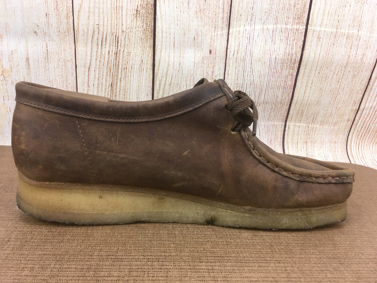 Womens Clarks Originals 38257 WALLABEE Brown Beeswax Chukka Shoes