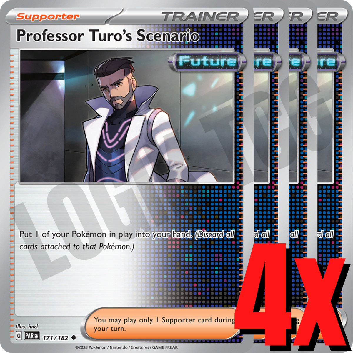 4x Professor Turo's Scenario 171/182 x4 - Paradox Rift - Pokemon TCG - Playset