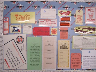1953 Buick Super Engine & Interior Decal/Tag Kit | Set of 22