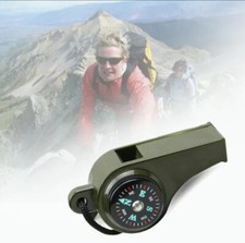 1pc Three-In-One Emergency Survival Whistle With Compass Thermometer - NEW