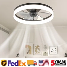 20 inch 3 Color Ceiling With Low Profile Fan Light App & Remote Control LED Kit