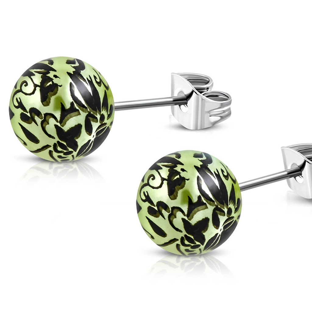 Ohrstecker Edelstahl Acryl Perle Blumen Damen Ohrringe Zirkonia Kristall Autiga 1790₽