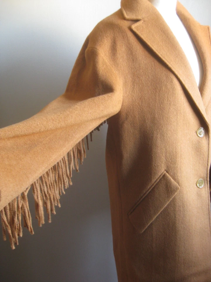 GUESS WOOL TRENCH COAT 4 6 8 Long blogger relaxed fringe cowboy NEW £205 MARTINE - Image 3 of 4