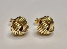 14K Solid Gold Twist Coil Earrings