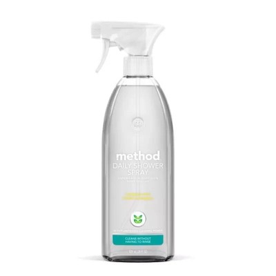 Method Daily Shower Spray Cleaner No Rinsing Req. Eucalypus Mint Scent 28 oz