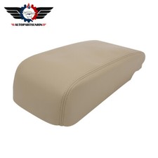 Console Lid Cover Leather For 05-12 Toyota Avalon Beige Armrest Skin