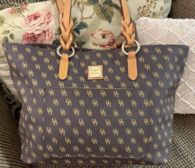 Dooney Bourke Dark Brown T Moro DB Logo Blakely Gretta Tammy Tote Large Bag DB02