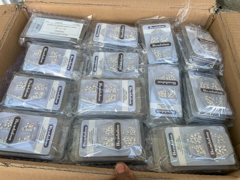 Paquete de 6 480 piezas Beadalon cubiertas de crimpado surtidas para hacer joyas plateadas Foto 2 de 4