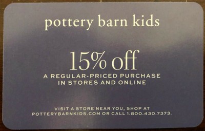 15 Off Pottery Barn Kids Regular Priced Purchase Exp 2 29 20