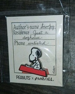 Rare New 2024 Sdcc Exclusive Pintrill PEANUTS Limited  Author Snoopy Enamel Pin