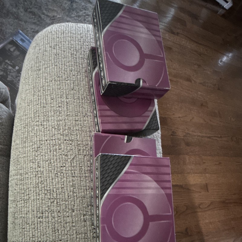 Pokémon TCG Lot of 4 Cardboard Deck Boxes Card Storage Purple/Black
