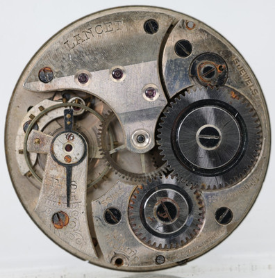 LANCET 15j SWISS LACOGA POCKET WATCH MOVEMENT 41.76mm FOR REPAIR (FE)