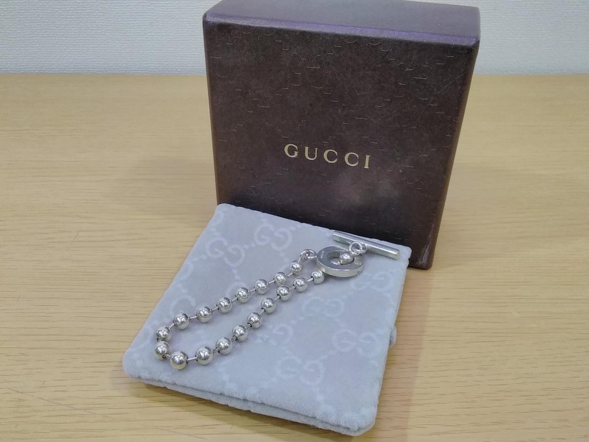 アクセサリー GUCCI silver925 ball chain bracelet GUCCI bracelet Silver925 Silver Ball chain 19 – Japan second
