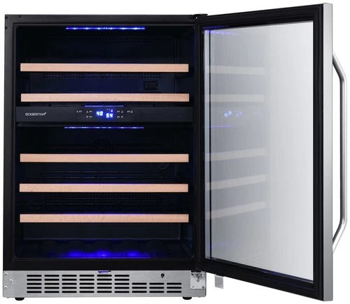 EdgeStar CWR462DZ 24"W 46 Bottle Built-In Dual Zone Wine Cooler - Stainless - Picture 6 of 12