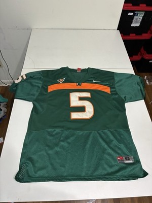 Nike Miami Hurricanes Jersey 52 XL Green Football Andre Johnson SEC Misprint VTG