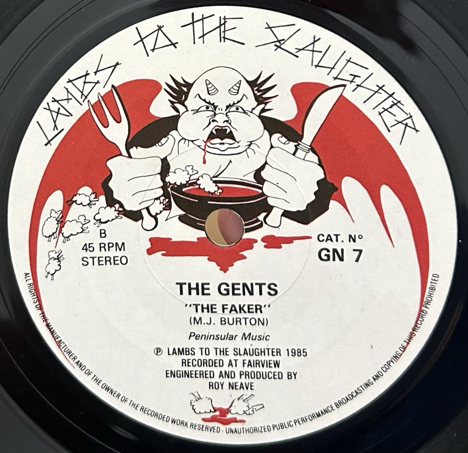 RARE Mod Revival Punk KBD UK 45 THE GENTS Faker LAMBS TO THE SLAUGHTER P/S EX* - Image 2 of 4