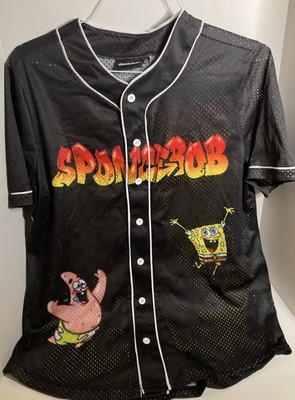 VTG Spongebob Squarepants Jersey Mens Medium Black Spray Paint Graffiti Rare!