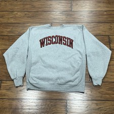Vintage Wisconsin Badgers Sweatshirt Mens XL Crewneck Embroidered Steve Barrys