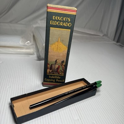 VINTAGE BOX DIXON'S ELDORADO INDELIBLE COPYING W/2 Unsharpened PENCILS!