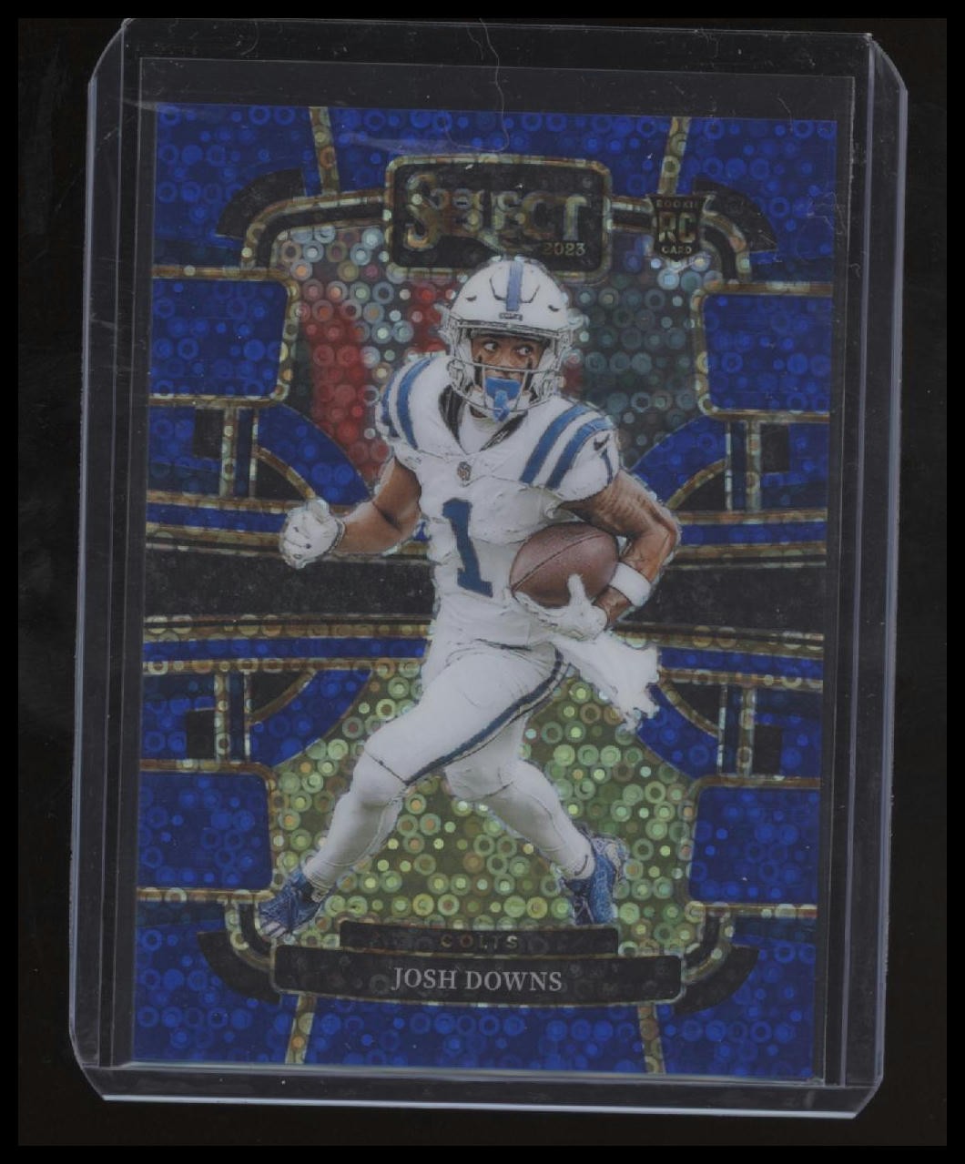 2023 Panini Select #44 Josh Downs Blue Disco Prizms #/25