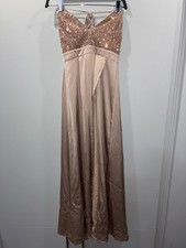 Glam Spring Wedding Guest Dress Rose Gold Sequin Halter Formal Maxi Champagne