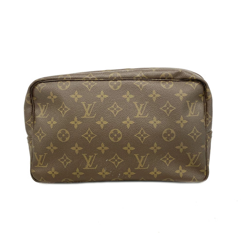 Louis Vuitton Monogram True Toilet 28 Brown Leather Pouch Bag Excellent