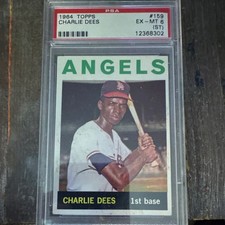 1964 Topps Charlie Dees #159 Rookie PSA 6 Los Angeles Angels Baseball Card. rookie card picture