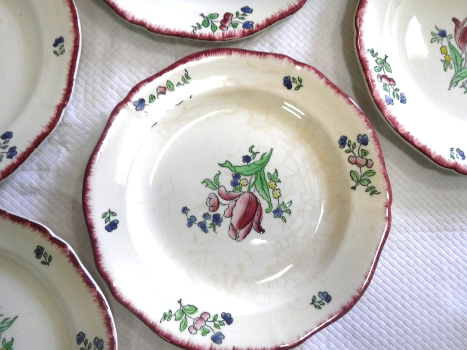ASSIETTES  GIEN - MODÈLE LORRAINE - LOT DE 6 - DIAMÈTRE 24,5 - Photo 4/4