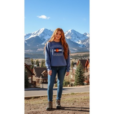 Breckenridge Colorado Sweatshirt S Blue Vintage-Style Cabin Core Unisex Cozy