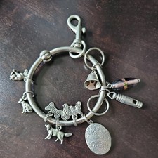 Vintage Keychain DOGS, Whistler, bell, locket. 9 charms 2 to add-on
