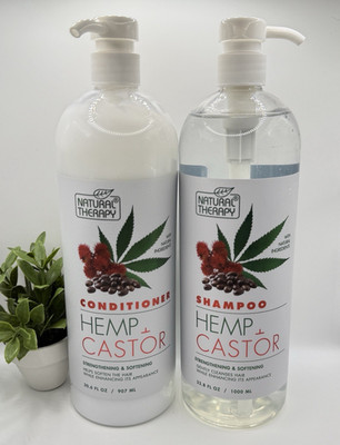 Natural Therapy Hemp & Castor Oil Shampoo + Conditioner Set 33.8/30.6 fl oz
