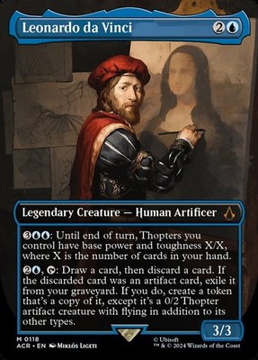 MTG Leonardo da Vinci - Foil - Borderless, Universes Beyond: Assassin's Creed, L