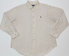 Ralph Lauren Classic Fit Button Down Shirt Mens XL Windowpane Check Cotton Logo
