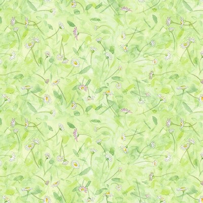 1/2 Yard Fabric - Mouseplay | Daisy Field - Green by Anita Jeram by Clothworks
