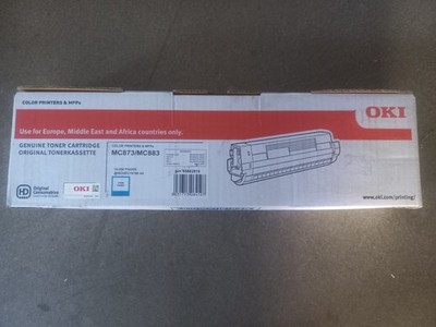 GENUINE OKI  MC 873 MC 883 CYAN TONER CARTRIDGE PART NO 45862816 10,000 PAGES