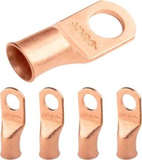 5pcs 2/0 AWG 1/2 Inch Stud Copper Wire Lugs Ring Terminals Battery Cable Ends